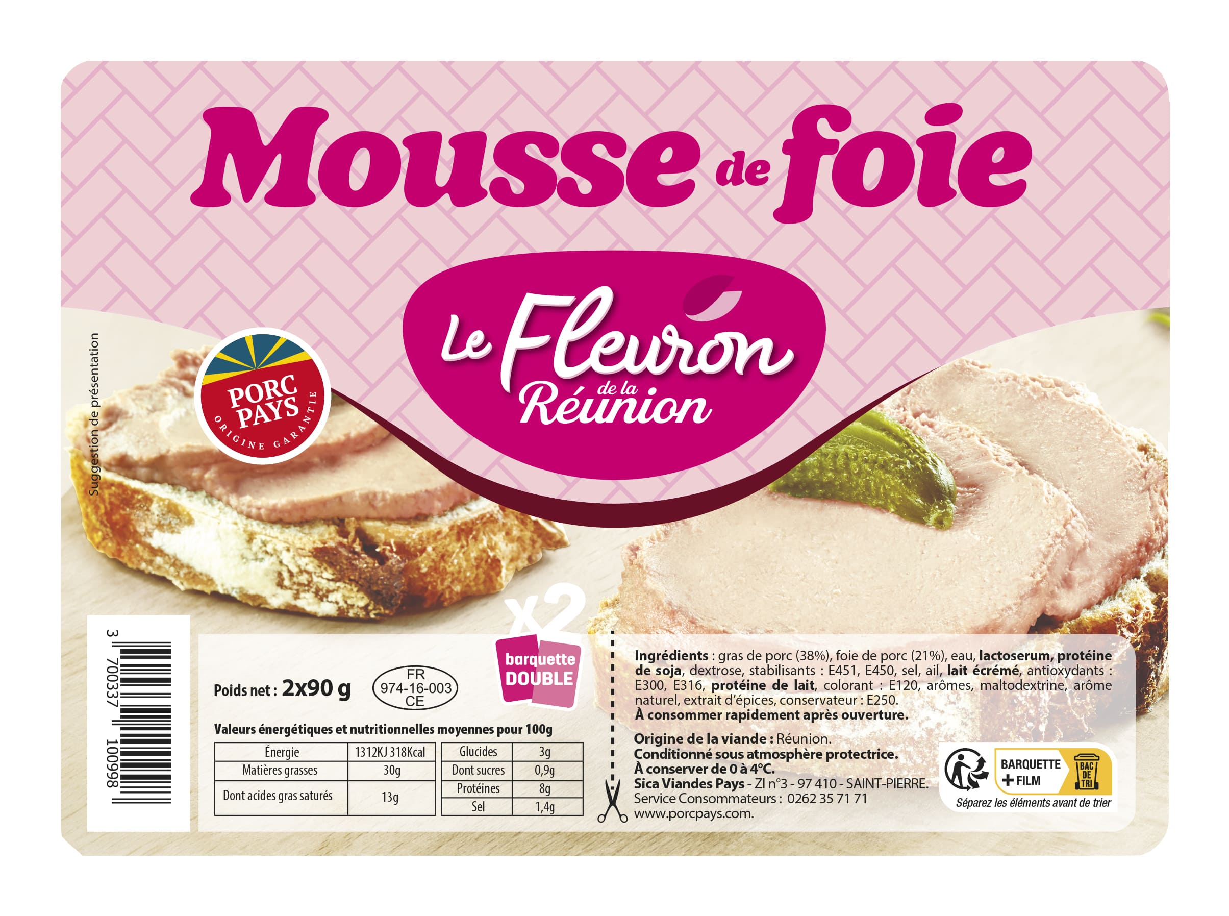 Mousse de foie nature x2