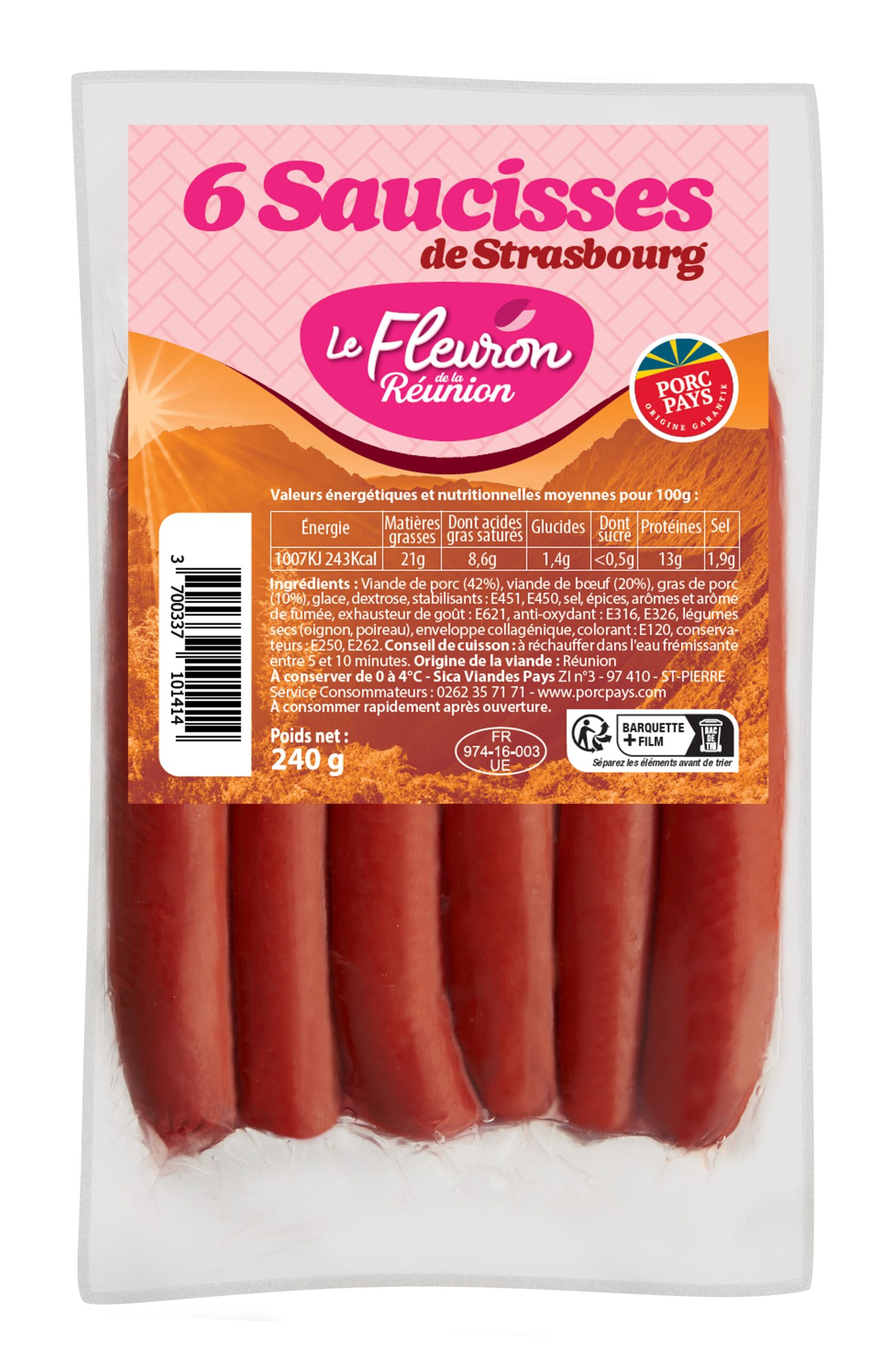 Saucisse de Strasbourg x6